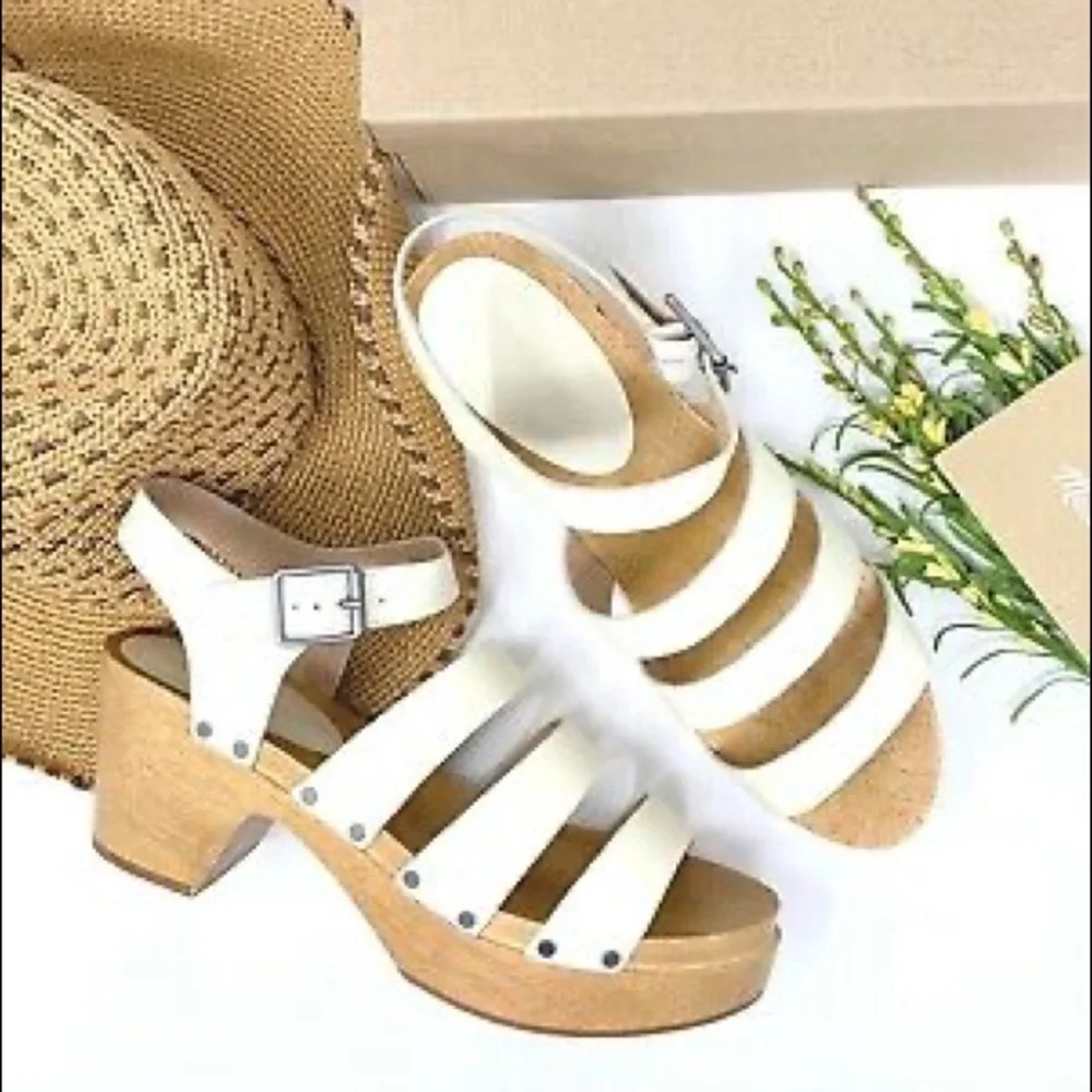 NWT Madewell The Sigrid Strappy Clog Sandal - Genuine Leather - Size 8.5
